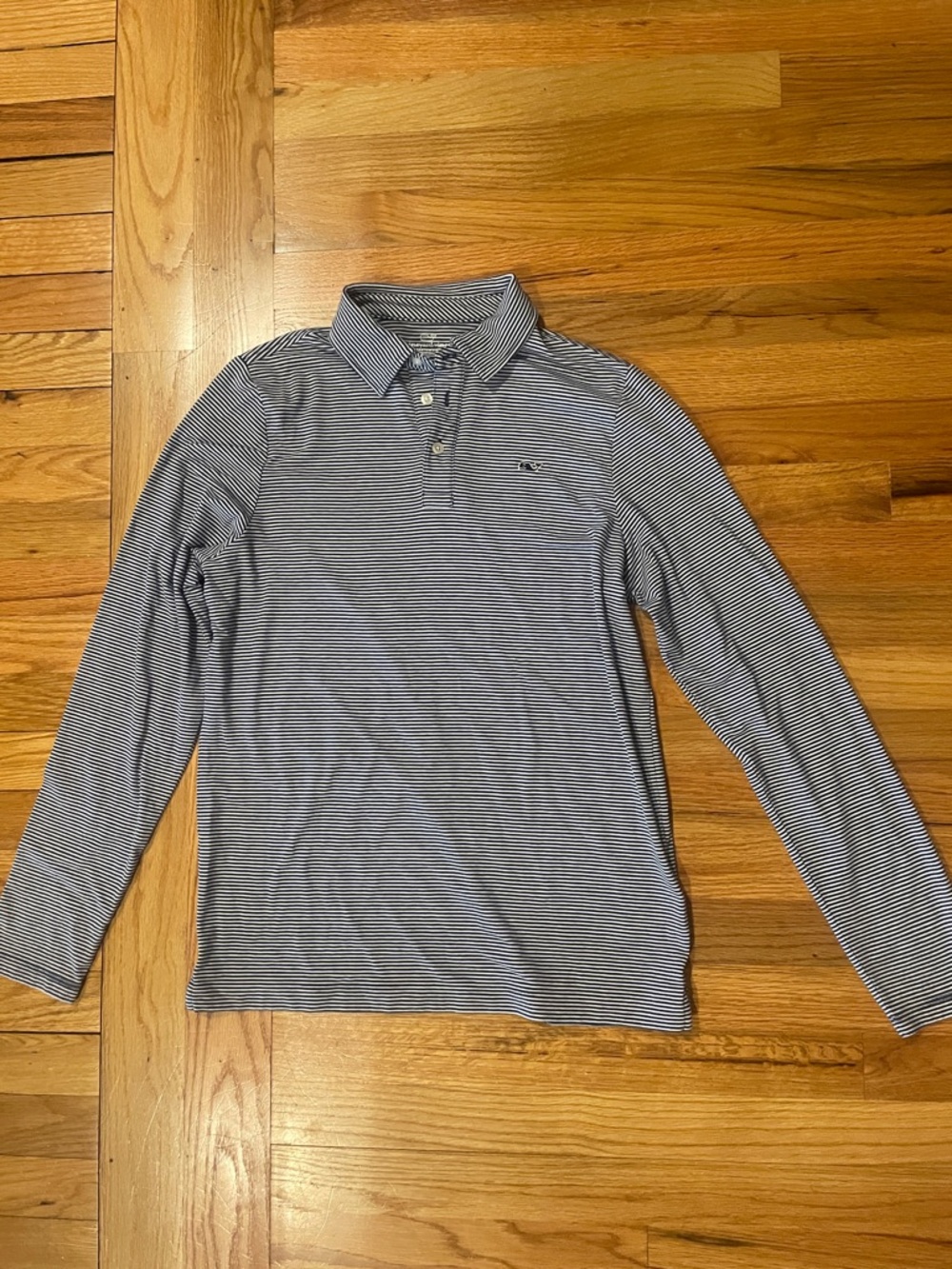 Vineyard Vines boys Long Sleeve Striped Polo - Blue & White